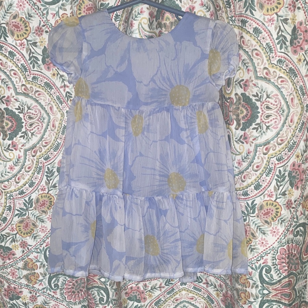 Carter's Lavender Floral Tiered Dress with Yellow Centers